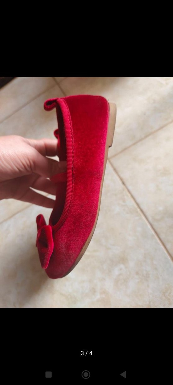 Kız Çocuk Kırmızı Fiyonk Detaylı Babet - Görsel 3