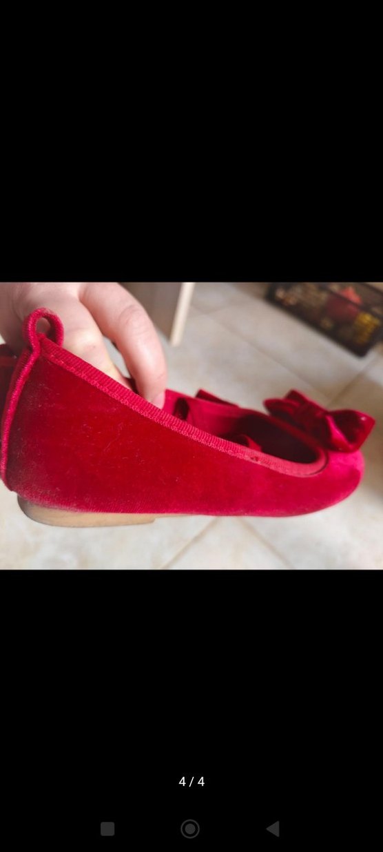 Kız Çocuk Kırmızı Fiyonk Detaylı Babet - Görsel 2