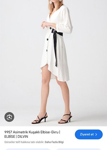 Zara Beyaz Düğmeli Uzun Elbise - Görsel 2