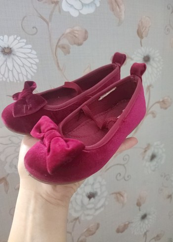 Bordo Fiyonk Detaylı Kız Çocuk Babet - Görsel 2