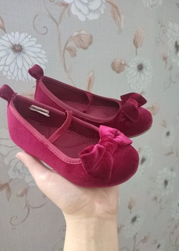 Bordo Fiyonk Detaylı Kız Çocuk Babet - Görsel 5