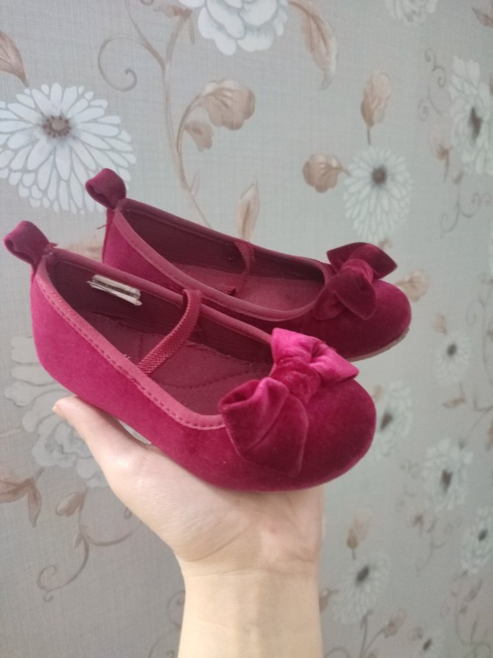 Bordo Fiyonk Detaylı Kız Çocuk Babet - Görsel 5