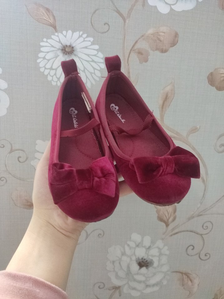 Bordo Fiyonk Detaylı Kız Çocuk Babet - Görsel 4