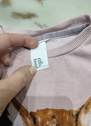 4 Yaş Beden ten rengi Renk Fox tilki kaliteli flok baskı H&M