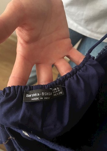 Koyu Lacivert Bağcıklı Kadın Mini Tulum - Görsel 4