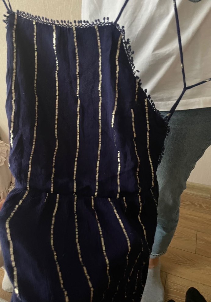 Koyu Lacivert Bağcıklı Kadın Mini Tulum - Görsel 3