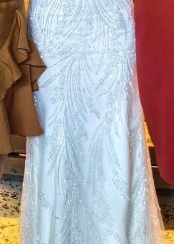 Beyaz Taşlı Gelinlik - Görsel 5