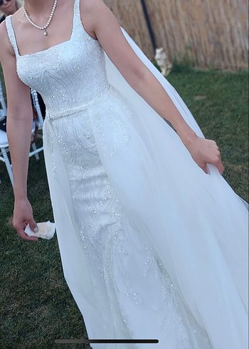 Beyaz Taşlı Gelinlik - Görsel 3