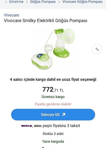 Beden VİVOCARE SÜT SAĞMA MAKİNESİ