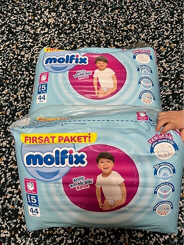 2 tam 1 yarım paket molfix 5 numara külot bez