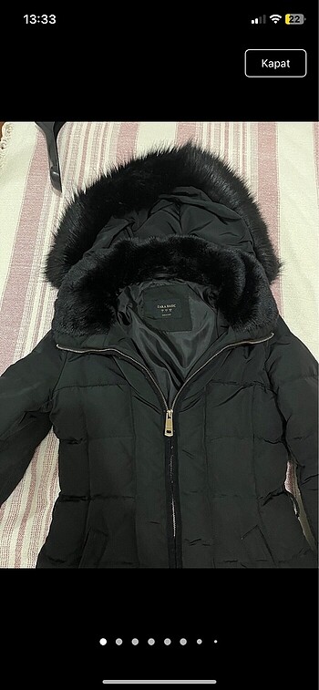 Zara Zara kaz tüyü siyah mont