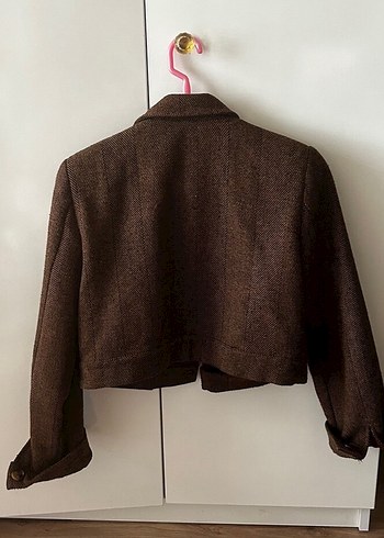 Trendyol & Milla Düğmeli Kahverengi Kısa Kadın Blazer Ceket