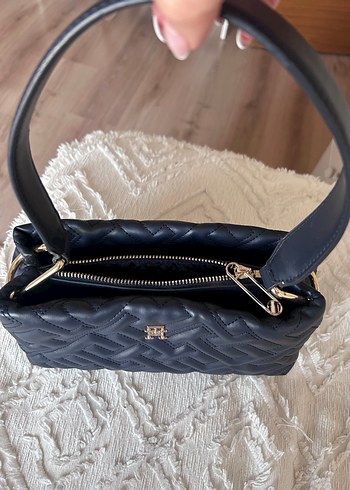 Lacivert nakışlı Deri Kadın Çanta - Görsel 3