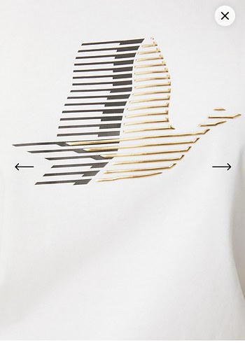 Beyaz Baskılı Kadın Tişört - Görsel 3