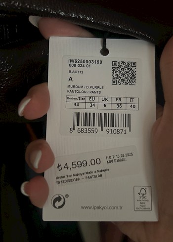 Mürdüm Parlak Deri Kadın Pantolon - Görsel 6