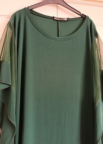 40 Beden yeşil Renk Coşan Tekin marka ceviz yeşili şık elbise 