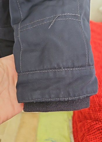 Unisex Çocuk Mavi Sıcak Kürklü Mont - Görsel 2