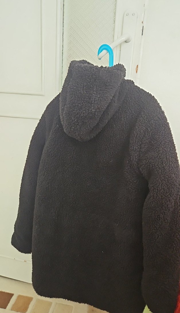 Düğmeli Siyah Kız Çocuk Midi Kaban - Görsel 2