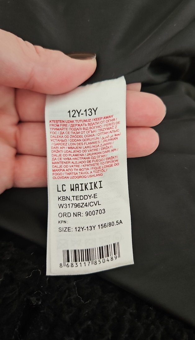 Düğmeli Siyah Kız Çocuk Midi Kaban - Görsel 3