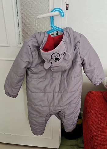 Gri Bebek Tulumu Velcro Kapamalı - Görsel 6