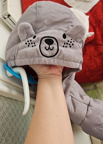 Gri Bebek Tulumu Velcro Kapamalı - Görsel 5