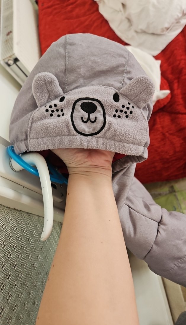 Gri Bebek Tulumu Velcro Kapamalı - Görsel 5