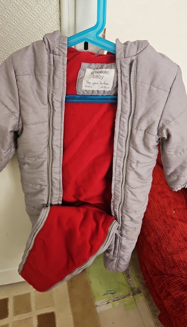 Gri Bebek Tulumu Velcro Kapamalı - Görsel 3