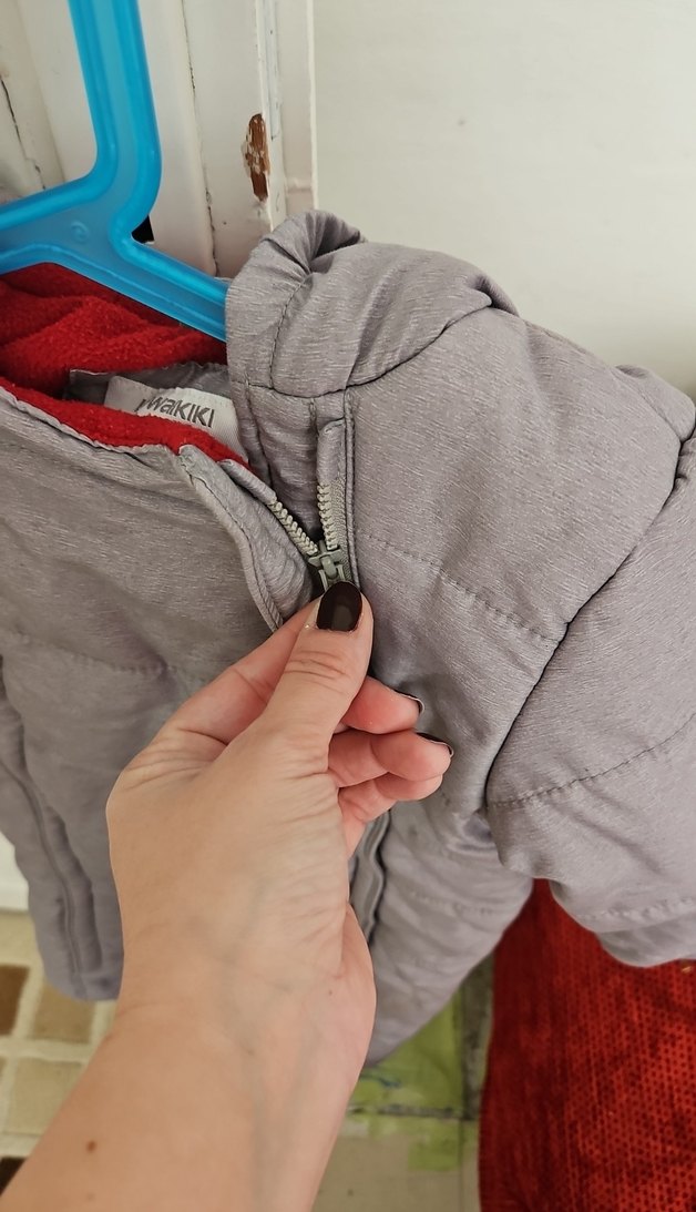 Gri Bebek Tulumu Velcro Kapamalı - Görsel 2