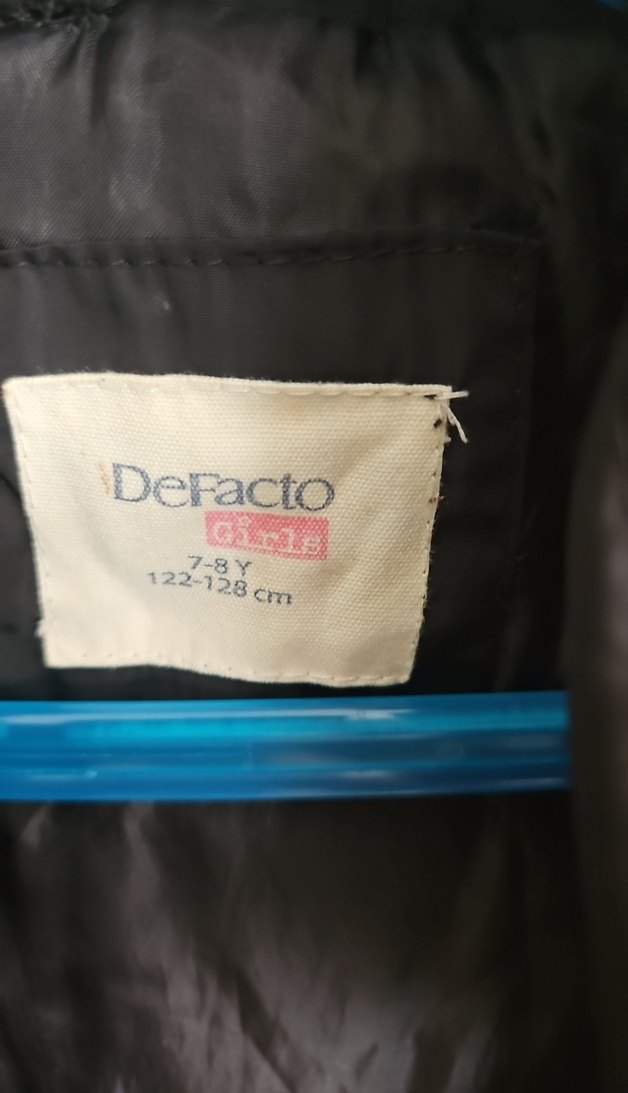 Kız Çocuk Siyah Fermuarlı Kışlık Mont - Görsel 3