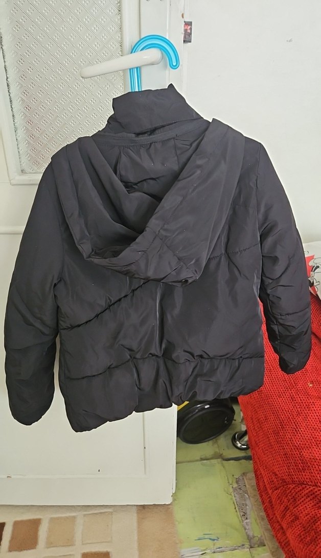 Kız Çocuk Siyah Fermuarlı Kışlık Mont - Görsel 2