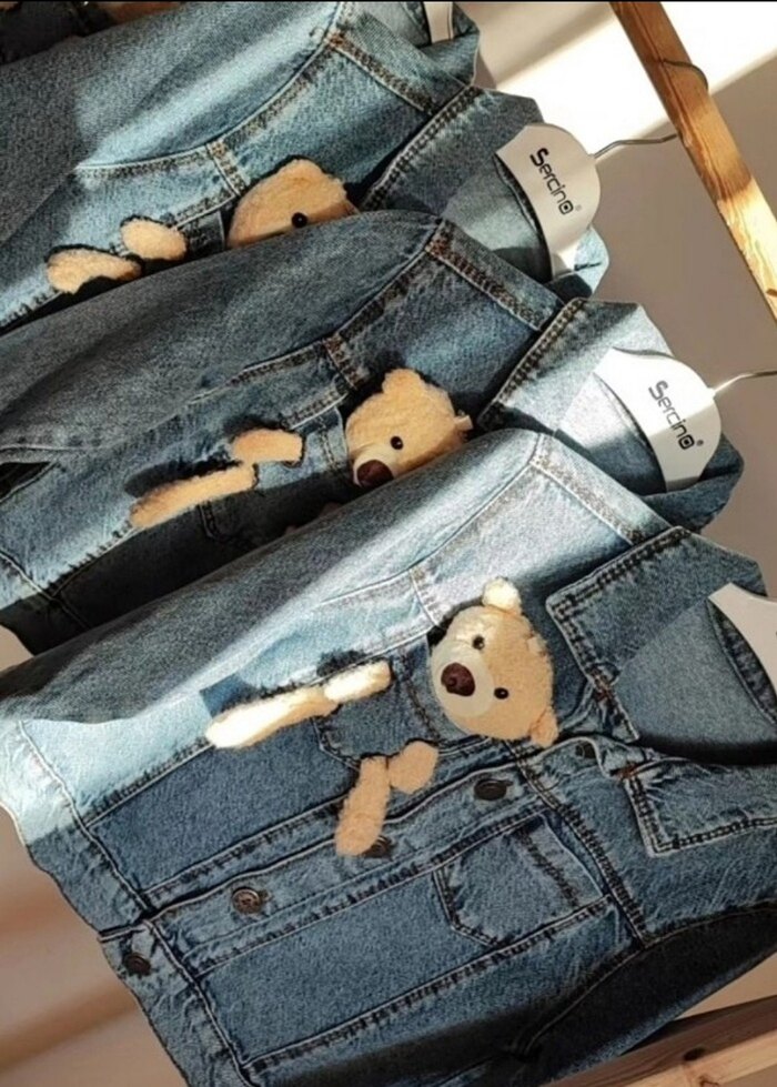 kot ceket ayıcık figürlü - Görsel 2