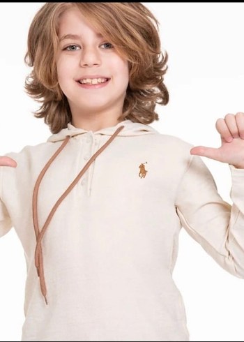 Bej Kapüşonlu  Sweatshirt ve Pantolon - Görsel 4