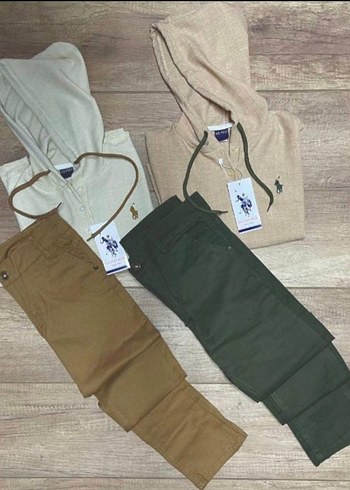 Bej Kapüşonlu  Sweatshirt ve Pantolon - Görsel 2