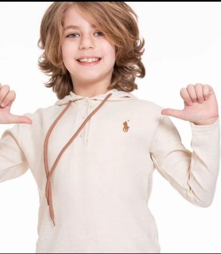 Bej Kapüşonlu  Sweatshirt ve Pantolon - Görsel 4