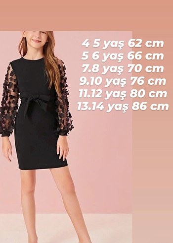 Kemerli Siyah Uzun Kollu Nakışlı Kız Elbisesi - Görsel 4