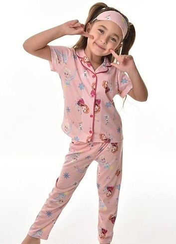 Elsa göz bantlı pijama takimi
