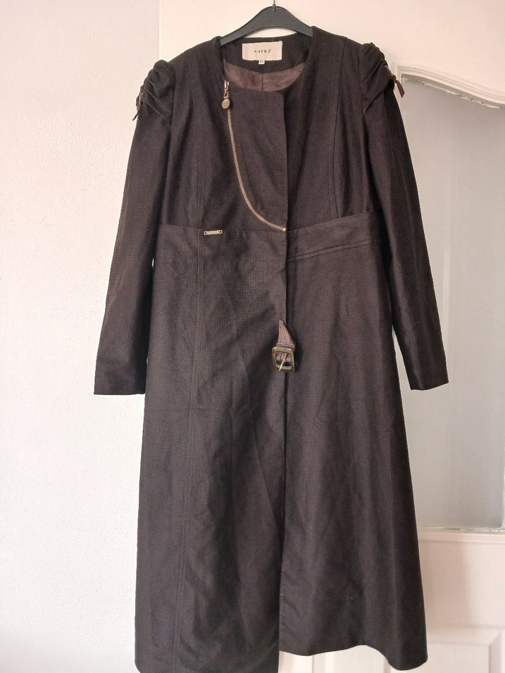 Kayra Gri Midi Hamile Ceket - Görsel 3