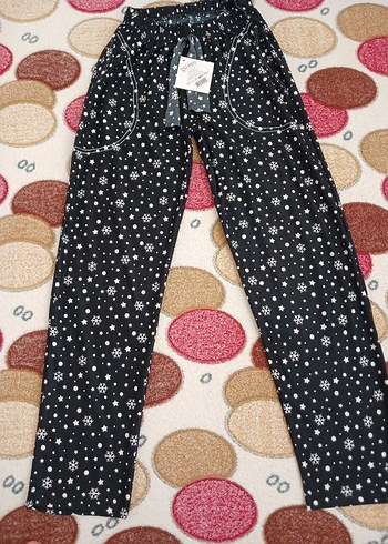 Bordo Pamuklu Kız Çocuk Dantelli Rahat Pantolon - Görsel 2