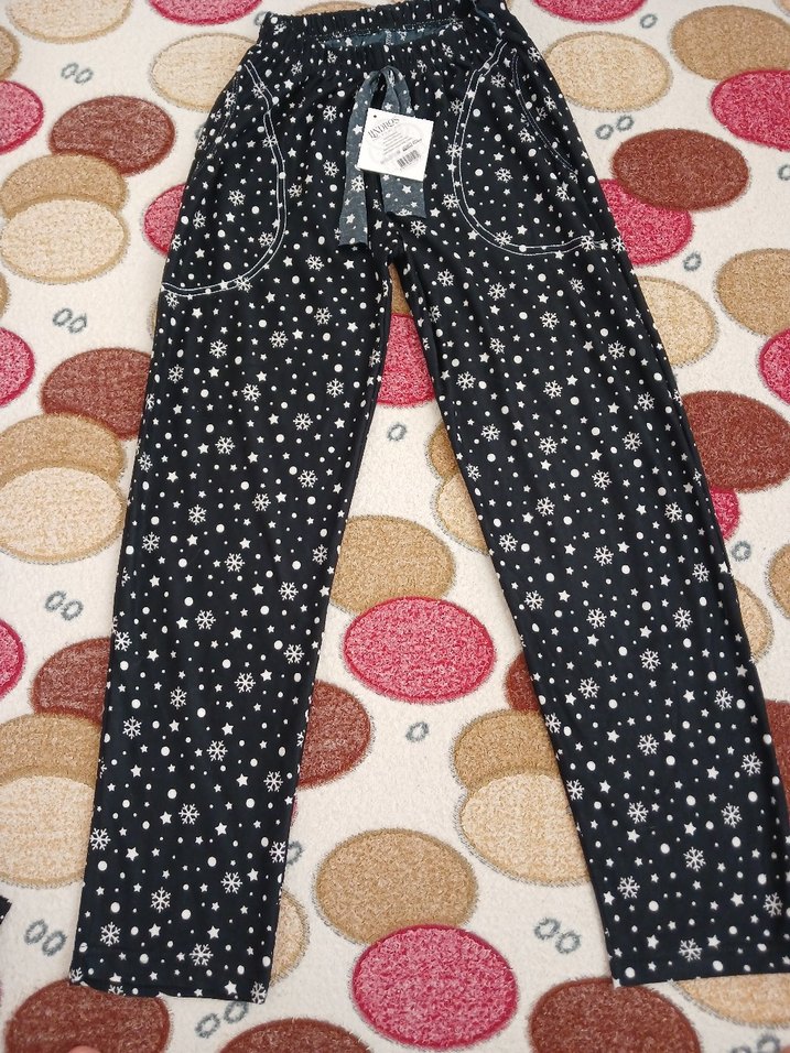 Bordo Pamuklu Kız Çocuk Dantelli Rahat Pantolon - Görsel 2