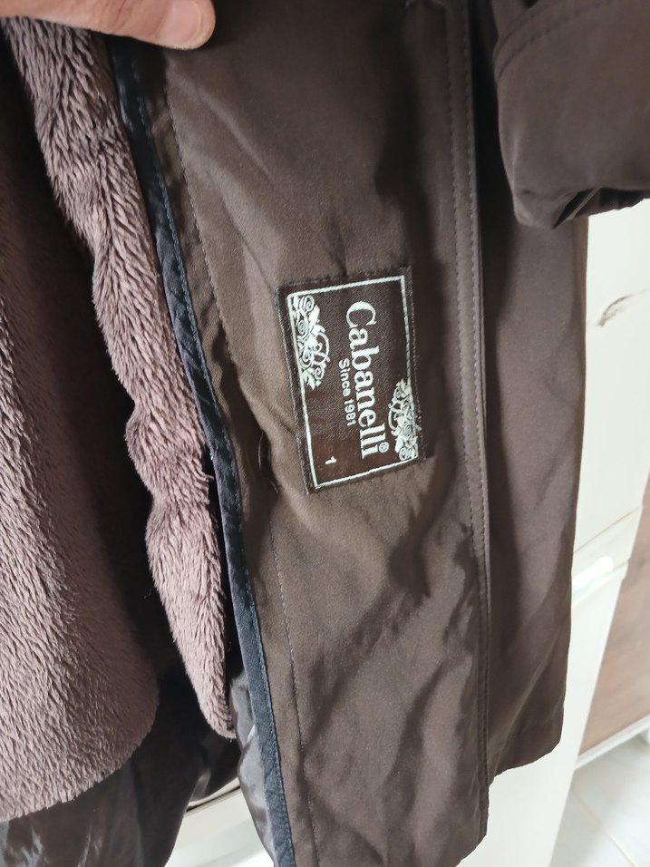 Düğmeli Kahverengi Deri Kadın Uzun Kaban - Görsel 3