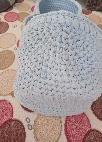 Gri Örgü Bebek Sepeti - Görsel 3