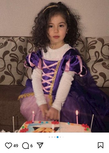 Mor Gotik Fırfırlı Çocuk Kostümü