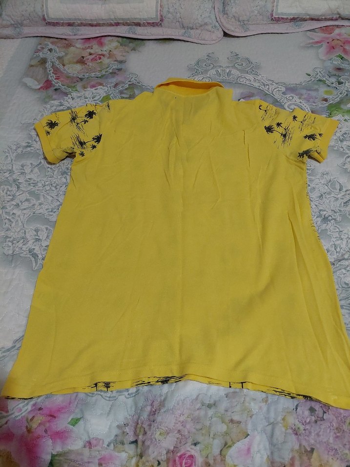 Sarı Desenli Erkek Polo Tişört - Görsel 4
