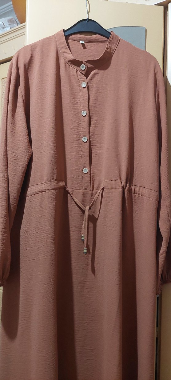 Düğmeli Uzun ayrobin Kadın 48 beden Elbise - Görsel 3