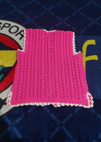 Kız Çocuk Pembe Örgü Bohem Yelek - Görsel 3