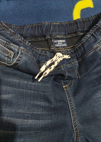 Lacivert Bağcıklı Erkek Çocuk Kot Pantolon - Görsel 3