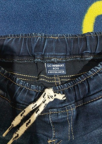 Lacivert Bağcıklı Erkek Çocuk Kot Pantolon - Görsel 5