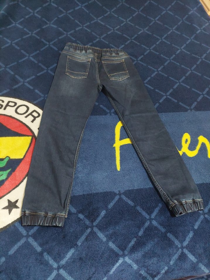 Lacivert Bağcıklı Erkek Çocuk Kot Pantolon - Görsel 2