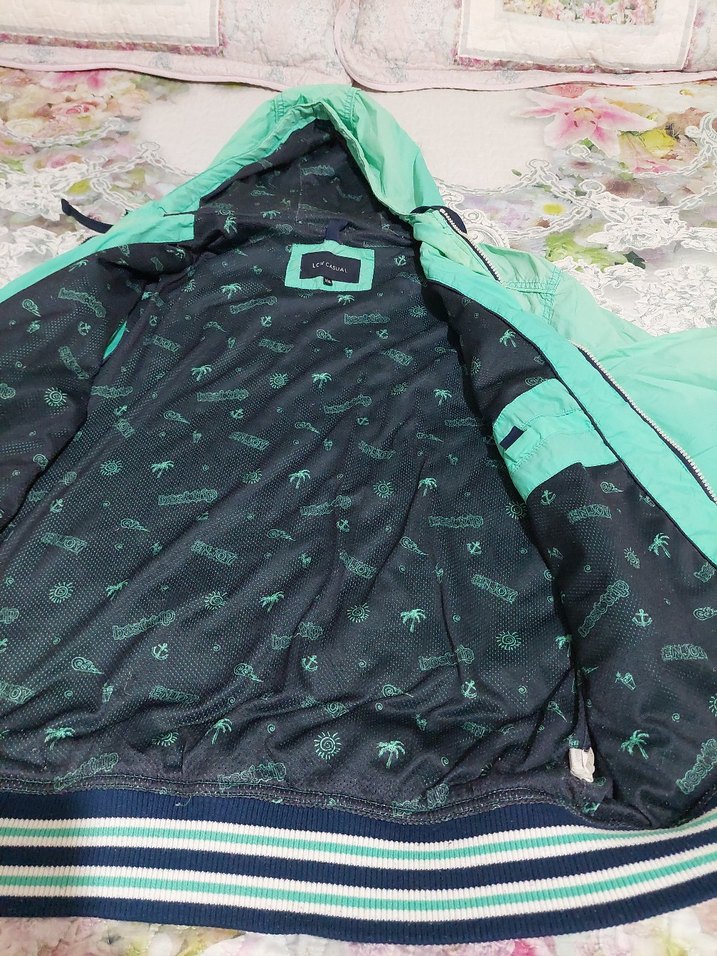 Erkek Yeşil Kapüşonlu Rüzgarlık - Görsel 3