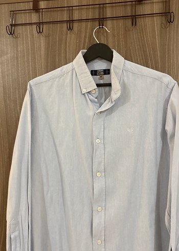 Gri Düğmeli Erkek Keten Gömlek - Görsel 5